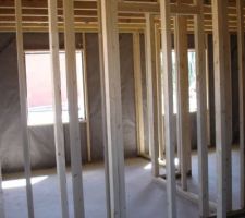Ossature bois cloisons chambres