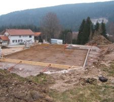 Coffrage et feraillage du radier