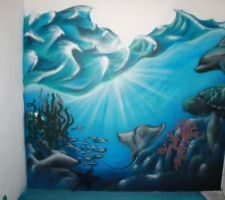 Deuxième mur en cours thème de la mer