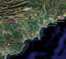 Situation du village de Saint-Vallier de Thiey - a 35 minutes de Cannes et ses plages et a 30 minutes de Greolieres ,station de ski la plus proche