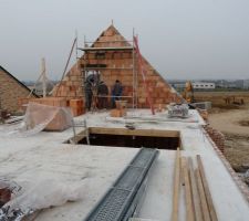 Elevation des pignons et de la chemin&eacute;e