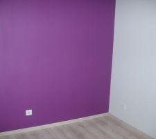 Chambre jeune fille couleur prune et blanc scintillant peinture &agrave; paillette