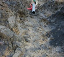 Terrassement pour tuyaux PVC eau pluviale
