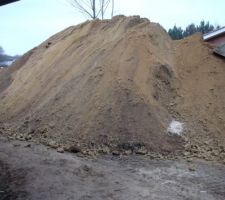 Le tas de terre provenant des fouilles des tranchées