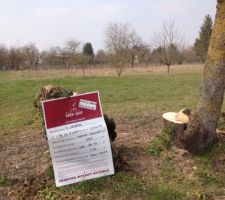 Et voici le panneau daffiché sur le terrain.