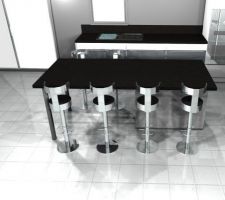 Cuisine bois blanc, verre noir trempé avec de fines lignes verticales.
plan et crédence noirs
Étagères lumineuses sur pan de mur pour meubler et donner un côté sympa a la cuisine.
Spots sous fenêtre de la cuisine, four et MO en hauteur
Plaque et hotte sur l îlot ou l on pourra manger a 6/8, une prise électrique prévue pour les préparations ou les repas type raclette party!
Frigo et congel disposés ds une niche pour plus d esthétique.
modèle inspira de but merignac
Vendeur de très bons conseils et sympa!
Petite précision et pas des moindres
(Beaucoup Moins cher que chez ixina et cuisine références)
Et pourtant c est le même fournisseur...