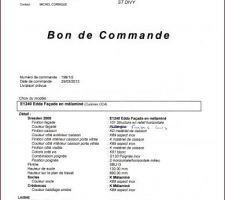 Bon de commande cuisine