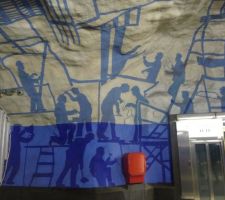 Le métro de Stockholm : fresque murale