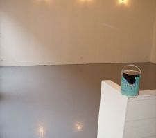 La peinture au sol en court de sechage