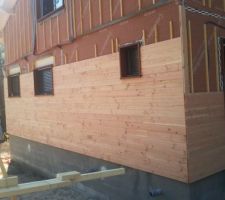 Mise en place du bardage Douglas