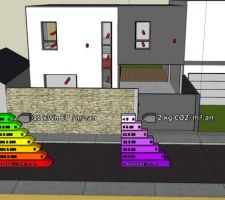 Simulation réalisée avec une PAC   Chauffe eau thermo dynamique (options non retenues dans notre construction).