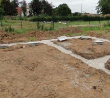 Les auges sont prêtes, la bétonnière tourne ... c'est parti pour une journée de folie