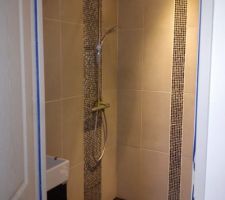 Je suis pas à jour sur mon récit, j'ai fait cette douche à l'italienne dans le dressing, elle est fonctionnelle depuis le mois de novembre.
Colonne de douche GROHE.