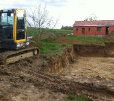 Terrassement de la plateforme sur l'emprise de la maison et de la terrasse