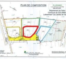 Notre terrain entouré en rouge