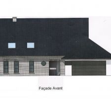Voici donc ce à quoi devrait ressembler notre future maison, la façade avant est exposée vers le Nord.