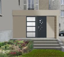 Simulation hall et porte d'entr&eacute;e