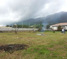 Marquage de l'implantation pour terrassement.