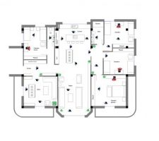 Plan d'aménagement des chambres et décor