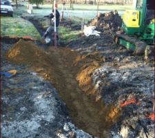 Lit de sable de remblai pour poser la buse