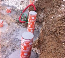 Alignement des plots supports de terrasse un peu limite :=(