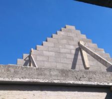 Dalle 1er étage en séchage, pignons en cours

Vu de l'emplacement de l'escalier