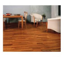 Parquet chêne contrecollé 3 frises Jatoba vernis 2.5 mm d'épaisseur Déco