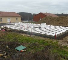 Instalation de la dalle du vide sanitaire