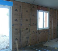 Debut de la pose de l'isolation