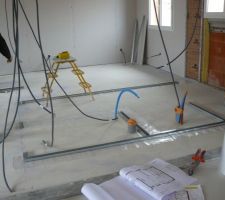 Pose des rails pour les cloisons