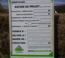 Et voil&agrave;, le panneau de permis est affich&eacute; &agrave; la vue de tous !