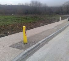 Notre terrain avec les trottois