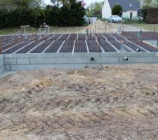 Pr&eacute;paration pour coulage de la dalle