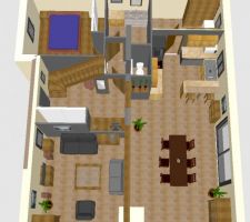 Plans RDC avec meubles. (sur sweet home 3 D)