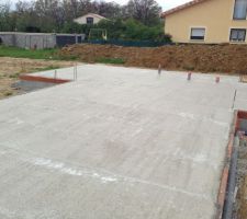 La dalle fraichement coulée, enfin !