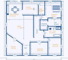 Première ébauche plan maison plain pied