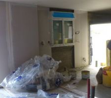 Commencement des plaquistes...Isolation des murs exterieur