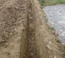 Preparation pour notre haie de bambou tracant...tranchee de 10m de long sur 70cm de profondeur pour la mise en place de la barriere anti rizhome. Mr avait les muscles bien chaud au bout des 4h de pelle!