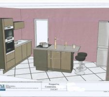 On a opter pour un modèle avec îlot central et table de cuisson sur l?îlot