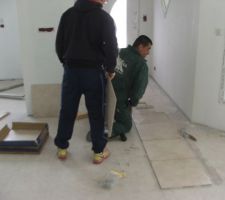 Debut du carrelage