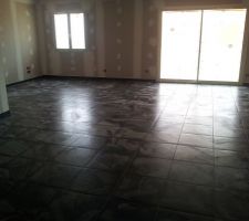 Salon pris de la future cuisine, en peu en contre jour :(