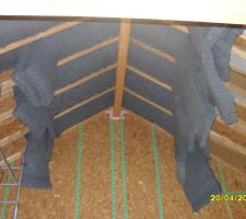 Isolation du toit de la cuisine avec 50cm de métisse