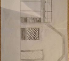 Voici le croquis de l'extension a toit terrasse que je voudrai realiser