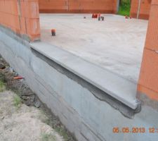 Rebord des baies vitrées de 2m40