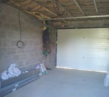 Garage en cours d'isolation.