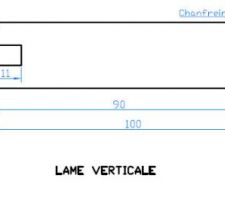 Plan de coupe d'une lame de volet