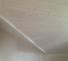 Lasure blanchie sur lambris SDB &eacute;tage