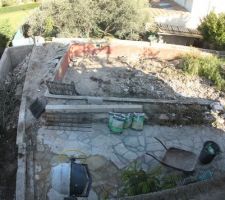 Chantier avant reprise du mur