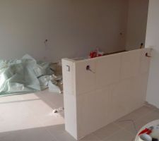 Cr&eacute;ation mur plan snack avec elec et inter d&eacute;port&eacute;