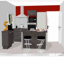 Plan 3D de la future cuisine
